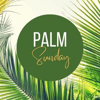 Palm Sunday graphic with palm fronds