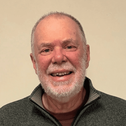 Smiling older man close-up portrait
